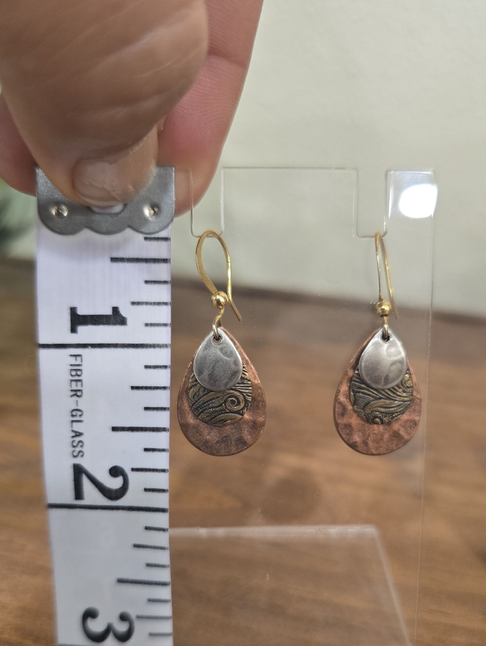 SILVER FOREST Tri‑Tone Drop Dangle Earrings - Picture 7 of 7